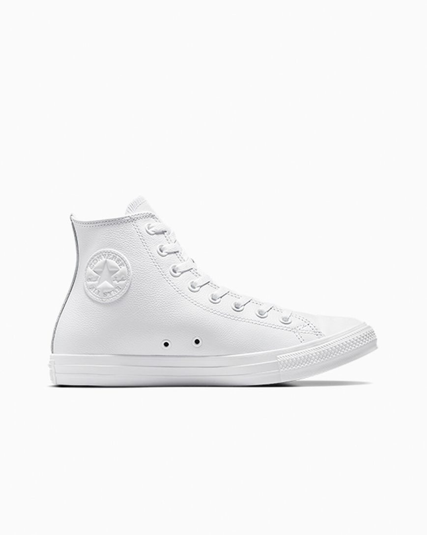 Zapatillas Altas Converse Chuck Taylor All Star Cuero Hombre Blancas | PE P582EL